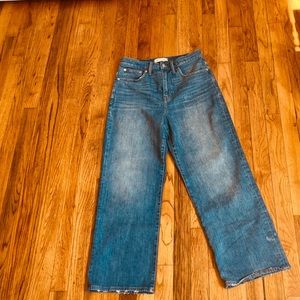Madewell slim wide leg crop jeans